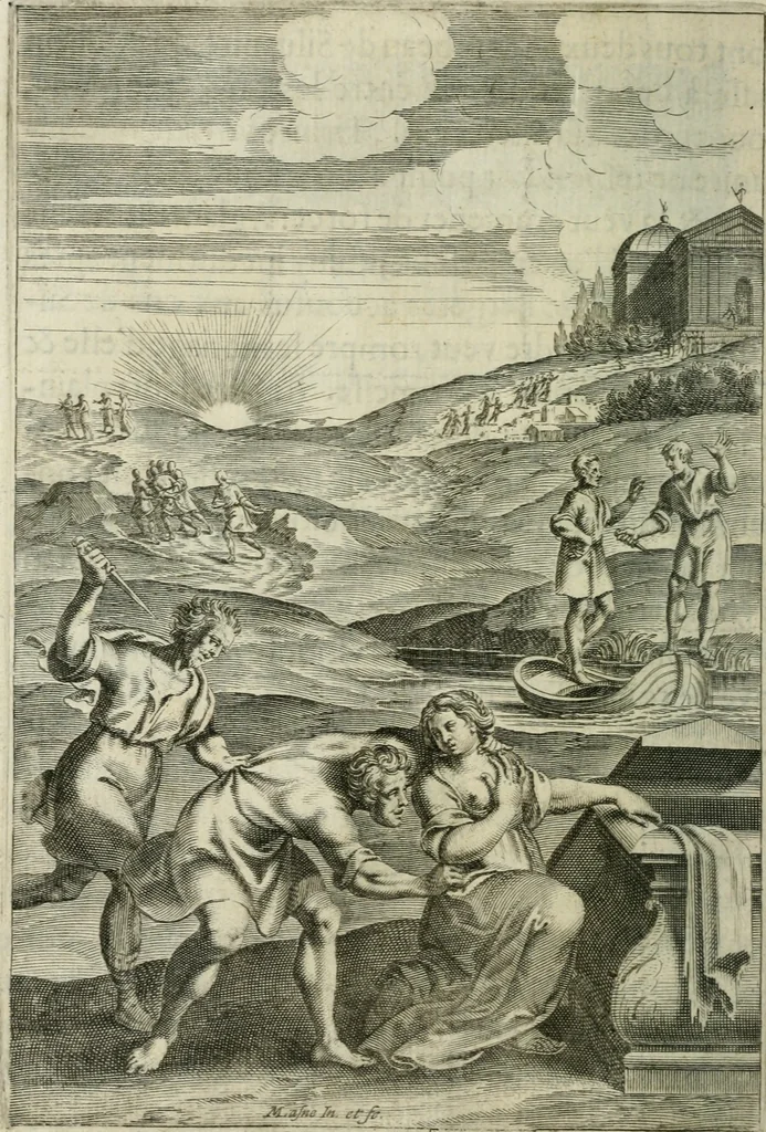 An illustration from La Silvanire, ou, La morte-vive, 1631, leaf 179