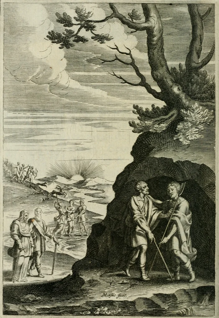 An illustration from La Silvanire, ou, La morte-vive, 1631, leaf 63
