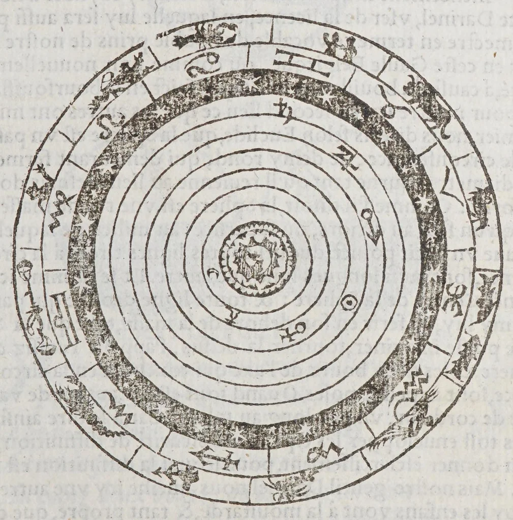 An illustration from La sphere des deux mondes,, 1555, leaf 21