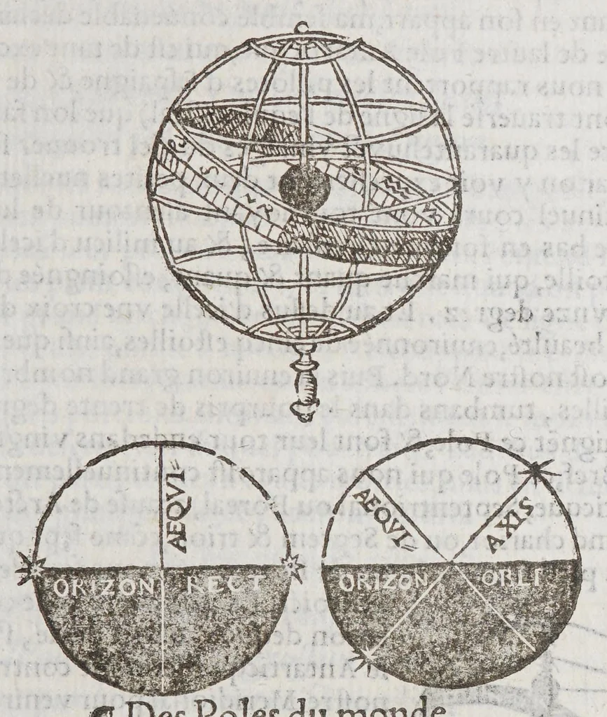 An illustration from La sphere des deux mondes,, 1555, leaf 23