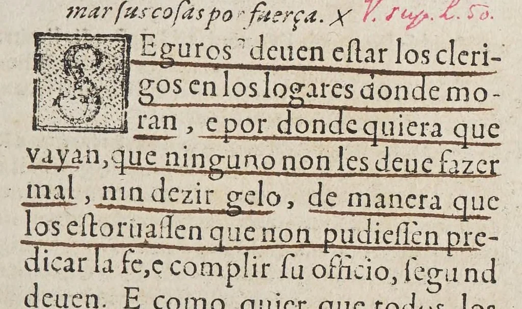 An illustration from Las siete partidas del sabio rey don Alonso el Nono,, 1587, leaf 135