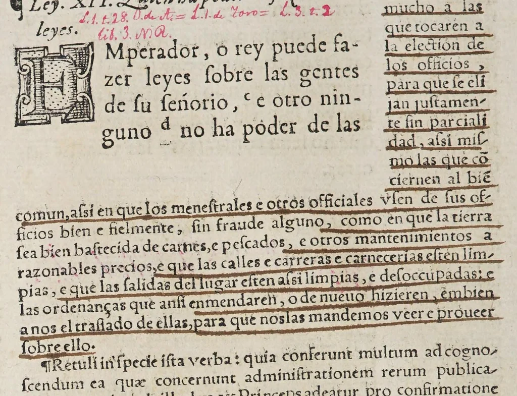 An illustration from Las siete partidas del sabio rey don Alonso el Nono,, 1587, leaf 18
