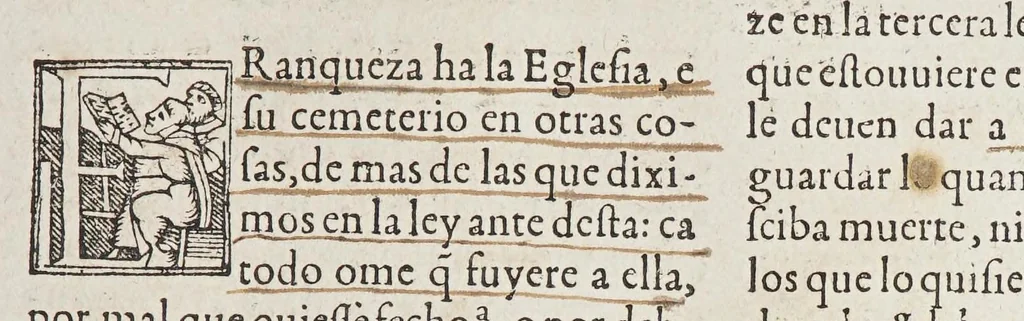 An illustration from Las siete partidas del sabio rey don Alonso el Nono,, 1587, leaf 205