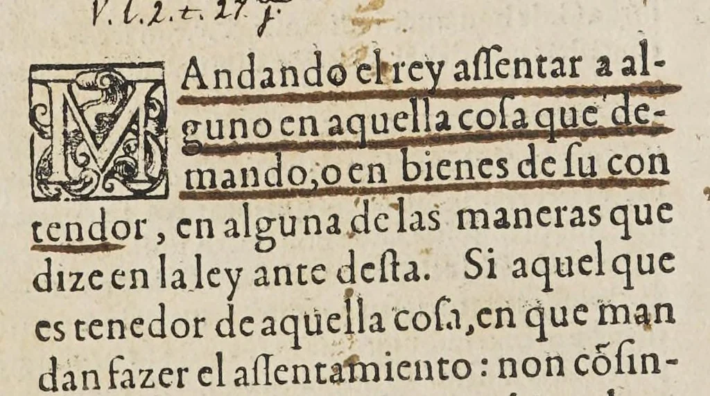 An illustration from Las siete partidas del sabio rey don Alonso el Nono,, 1587, leaf 100
