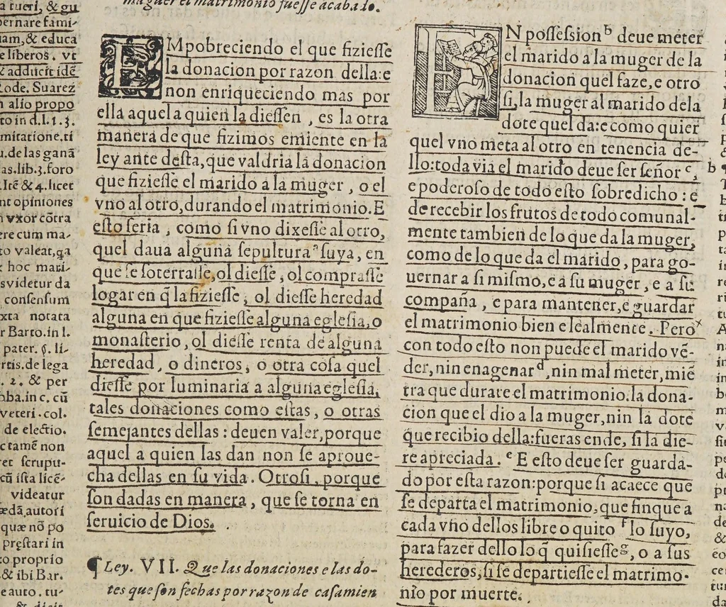 An illustration from Las siete partidas del sabio rey don Alonso el Nono,, 1587, leaf 437