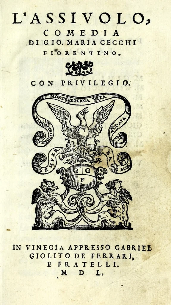 An illustration from L'assivolo : comedia, 1550, leaf 5