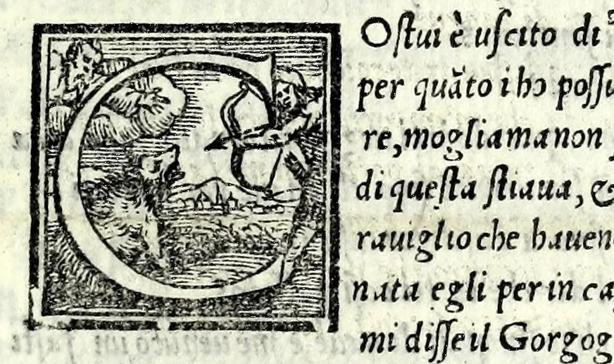 An illustration from La stiava : comedia, 1550, leaf 23