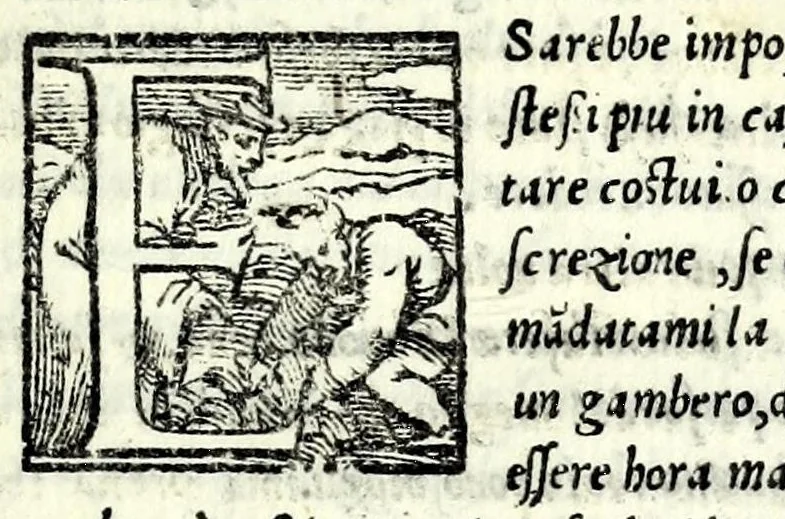 An illustration from La stiava : comedia, 1550, leaf 51