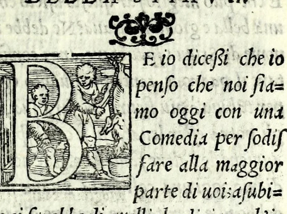 An illustration from La stiava : comedia, 1550, leaf 9