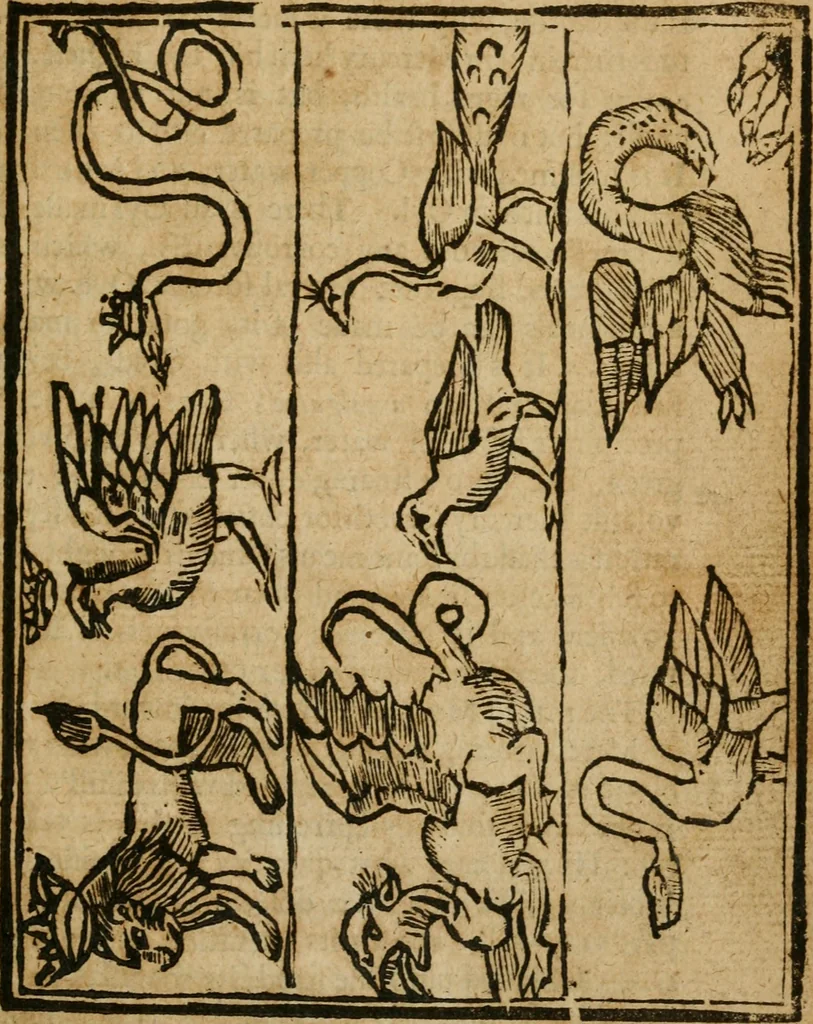 An illustration from The last vvill and testament of Basil Valentine, monke of the order of St. Bennet : which, being alone, he hid under a table of marble, behind the high-altar of the cathedral church, in the imperial city of Erford : leaving it there to be found by him, whom Gods providence should make worthy of it : to which is added two treatises, the first declaring his manual operations, the second shewing things natural and supernatural, 1671, leaf 316