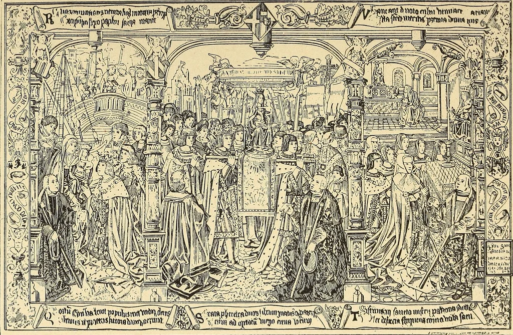 An illustration from La tapisserie, 1882, leaf 200