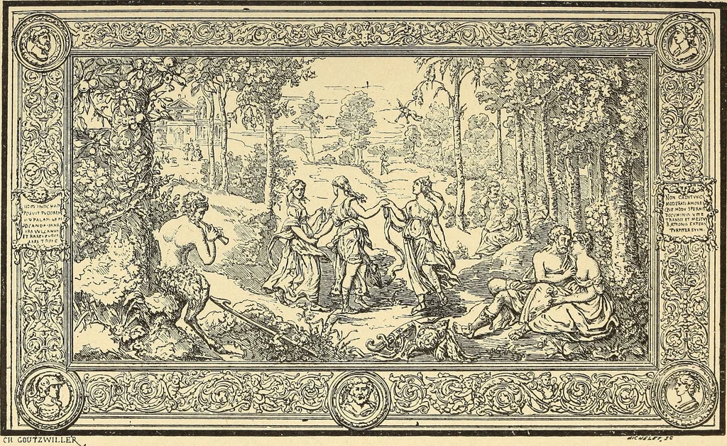 An illustration from La tapisserie, 1882, leaf 218