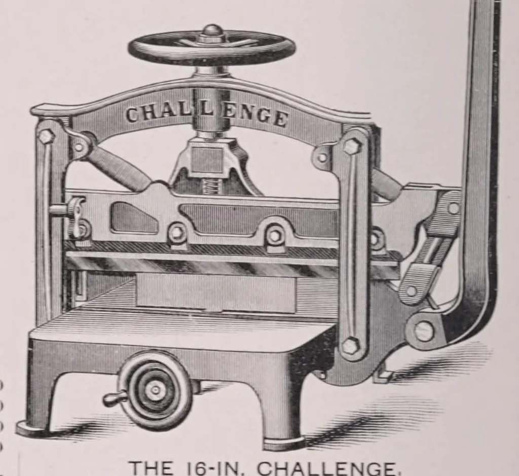 An illustration from Latest and standard faces in type, printers' tools and machinery, John Ryan foundry ..., 1894, leaf 332