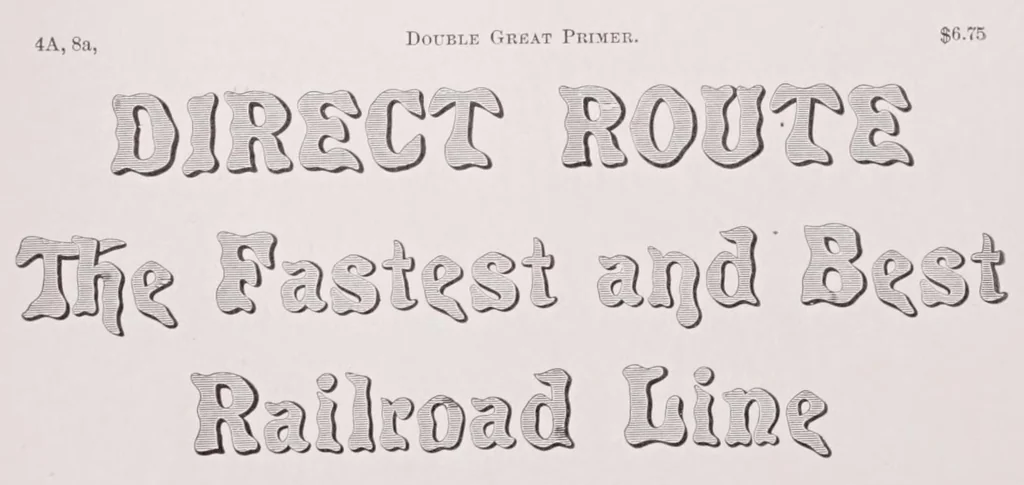 An illustration from Latest and standard faces in type, printers' tools and machinery, John Ryan foundry ..., 1894, leaf 91
