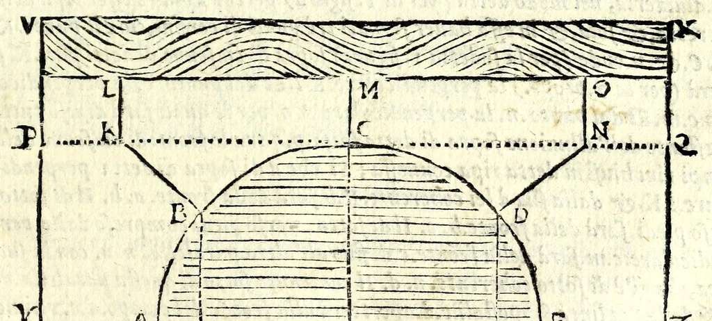 An illustration from La tiberiade di Bartole da Sasferrato, del modo di dividere l'alluuioni, l'isole, & gl'aluei, 1587, leaf 141