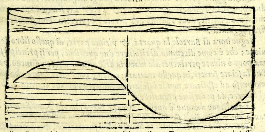 An illustration from La tiberiade di Bartole da Sasferrato, del modo di dividere l'alluuioni, l'isole, & gl'aluei, 1587, leaf 149