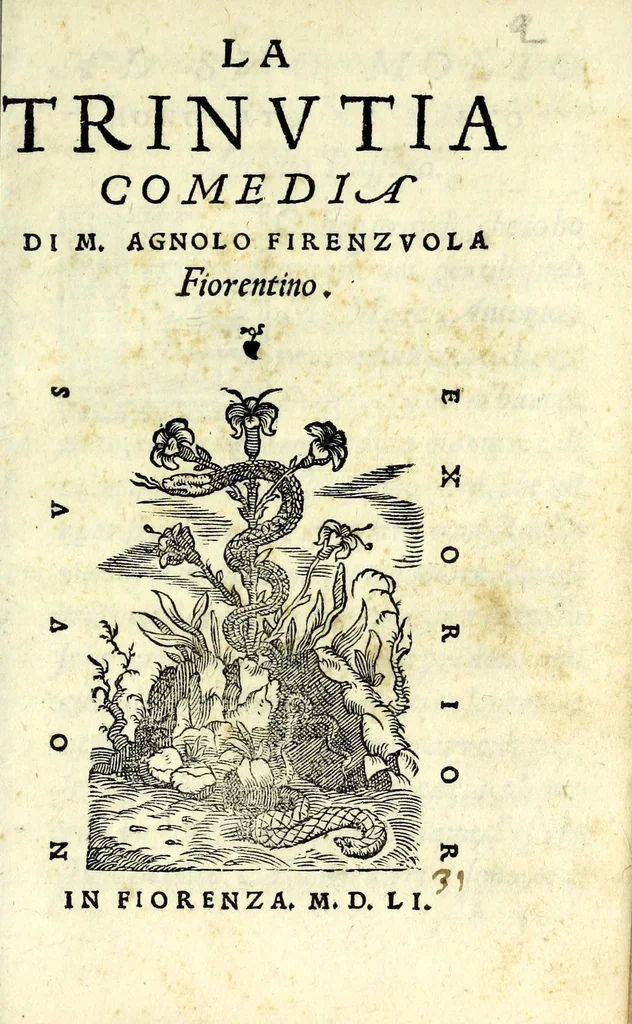 An illustration from La trinvtia : comedia, 1551, leaf 9