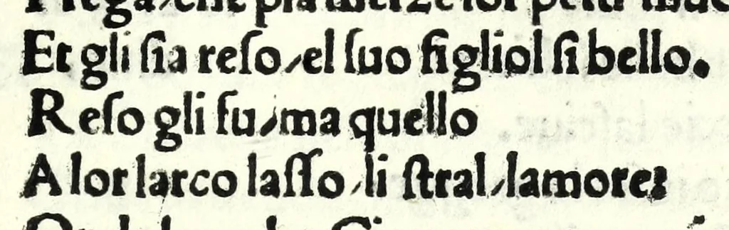 An illustration from Laude delle donne bolognese, 1514, leaf 73