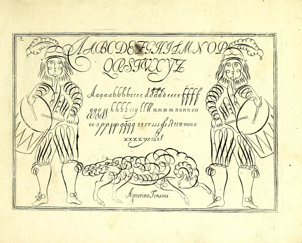 An illustration from La uera regola dello scriuere : utile à giouani, 1680, leaf 7