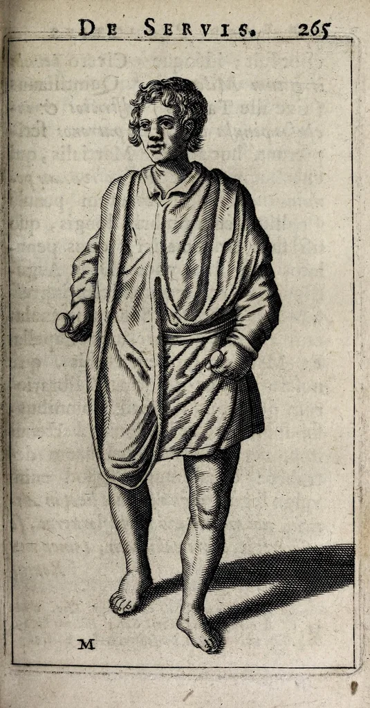 An illustration from Laurentii Pignorii Patavini De servis, & eorum apud veteres ministeriis, commentarius : in quo familia, tum urbana, tum rustica, ordine producitur & illustratur, 1674, leaf 331