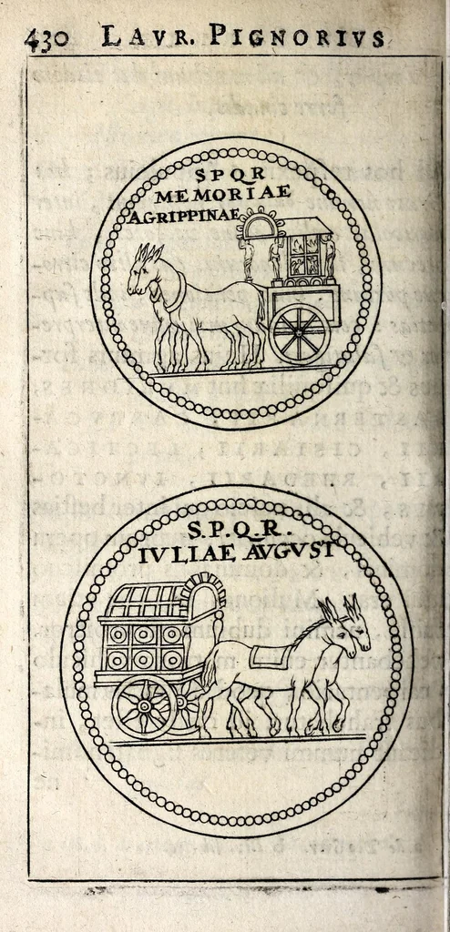 An illustration from Laurentii Pignorii Patavini De servis, & eorum apud veteres ministeriis, commentarius : in quo familia, tum urbana, tum rustica, ordine producitur & illustratur, 1674, leaf 504
