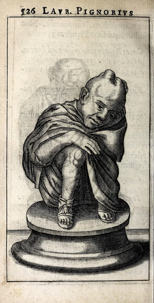 An illustration from Laurentii Pignorii Patavini De servis, & eorum apud veteres ministeriis, commentarius : in quo familia, tum urbana, tum rustica, ordine producitur & illustratur, 1674, leaf 606