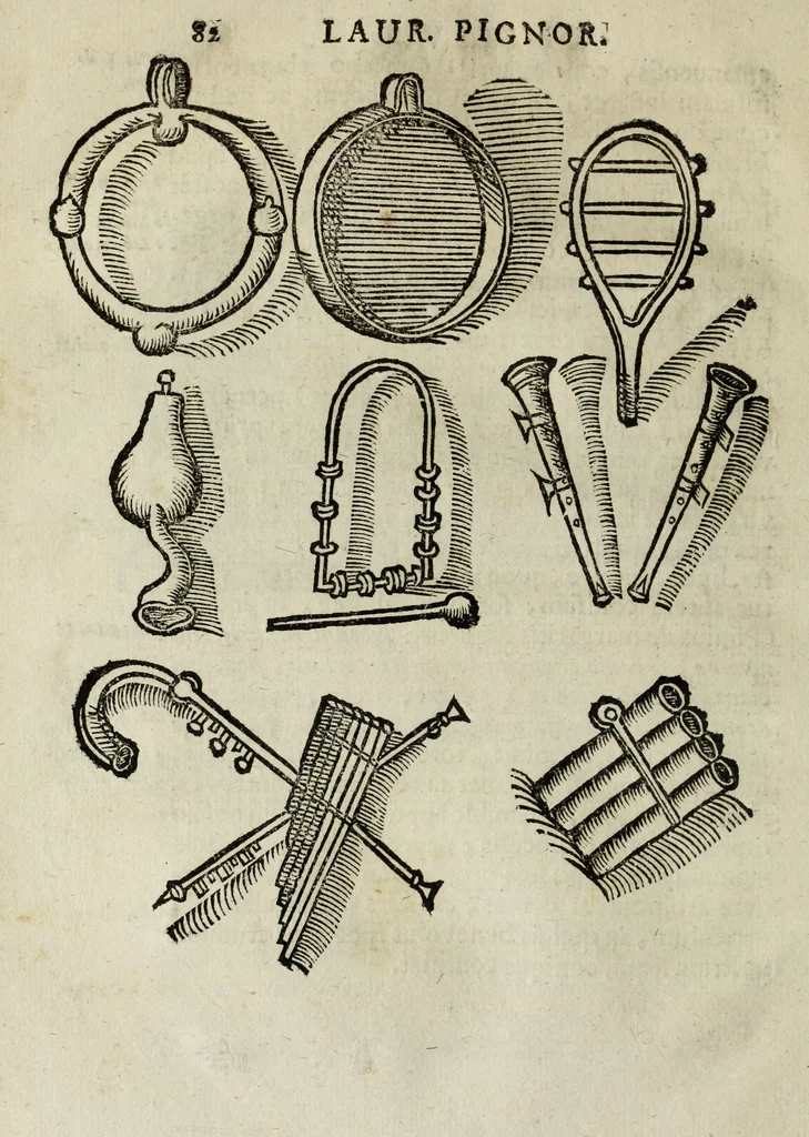 An illustration from Laurentij Pignorij Patavini De servis, et eorum apud veteres ministerijs commentarius : in hac ultima editione pro rerum diversitate discretus in capita additis titulis denotata : accessit, Symbolarum epistolicarum liber, 1694, leaf 119