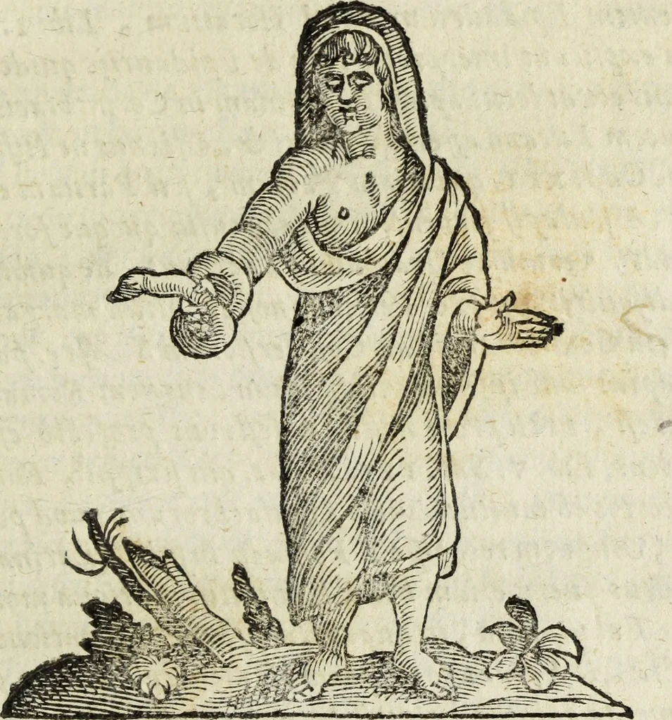 An illustration from Laurentij Pignorij Patavini De servis, et eorum apud veteres ministerijs commentarius : in hac ultima editione pro rerum diversitate discretus in capita additis titulis denotata : accessit, Symbolarum epistolicarum liber, 1694, leaf 374