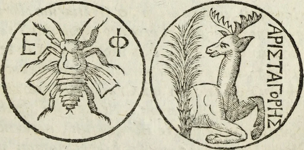 An illustration from Laurentij Pignorij Patavini De servis, et eorum apud veteres ministerijs commentarius : in hac ultima editione pro rerum diversitate discretus in capita additis titulis denotata : accessit, Symbolarum epistolicarum liber, 1694, leaf 466