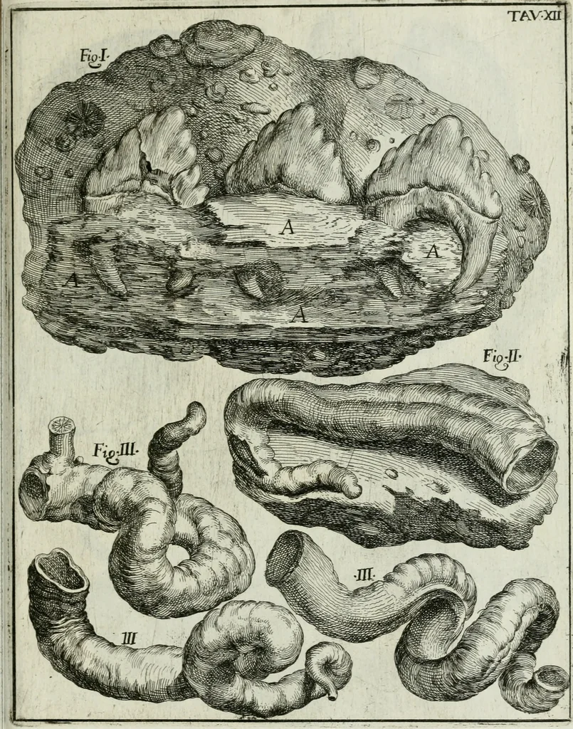 An illustration from La vana speculazione disingannata dal senso : lettera risponsiua circa i corpi marini, che petrificati si trouano in varij luoghi terrestri / di Agostino Scilla .., 1670, leaf 206