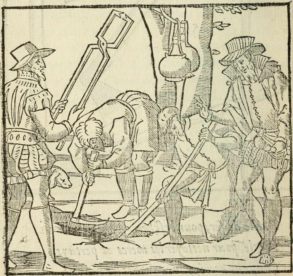 An illustration from La venerie de Jacques du Fouilloux, gentil-homme, seigneur dudit lieu, pays de Gastine, en Poitou; ... avec plusieurs receptes et remedes pour guerir les chiens de diverses maladies; plus, l'Adolescence de l'autheur, 1562, leaf 245