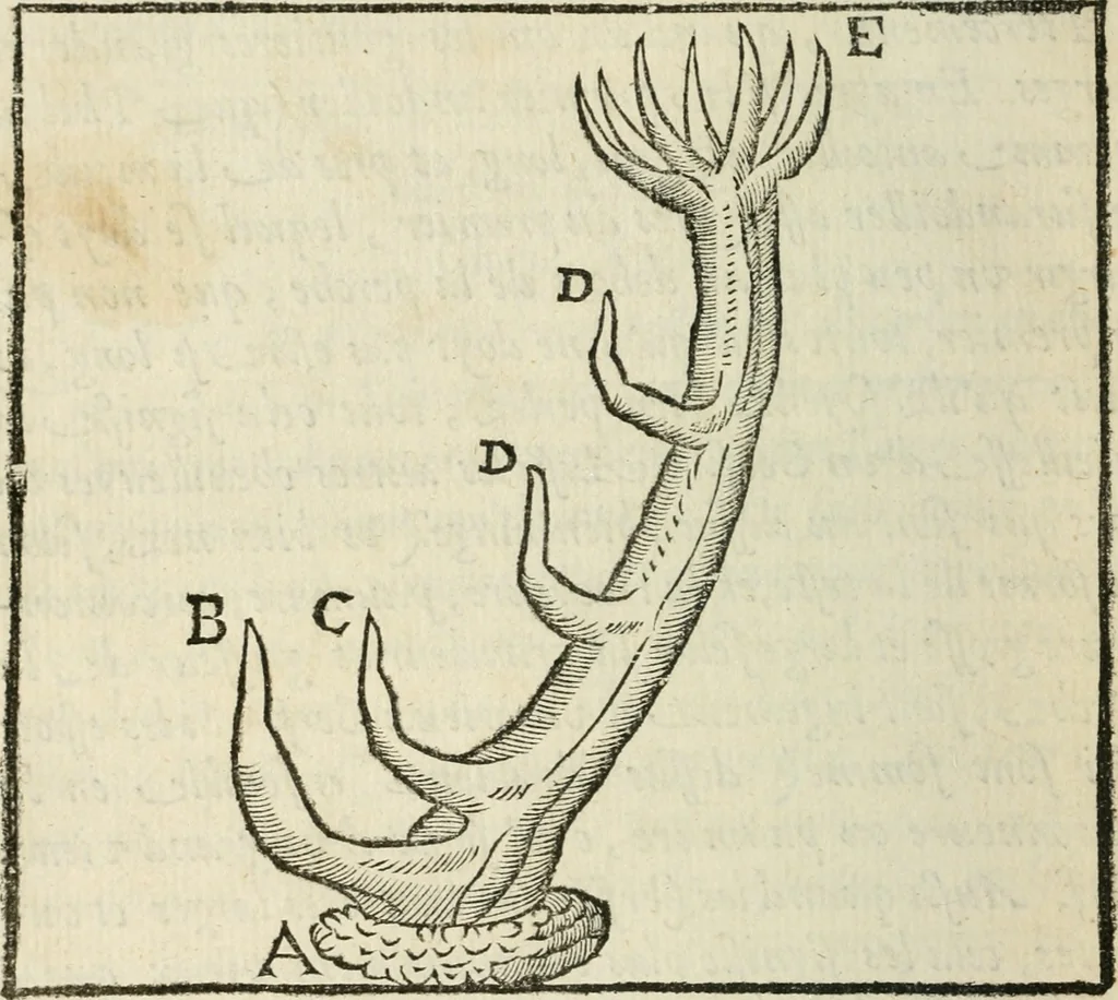 An illustration from La venerie de Jacques du Fouilloux, gentil-homme, seigneur dudit lieu, pays de Gastine, en Poitou; ... avec plusieurs receptes et remedes pour guerir les chiens de diverses maladies; plus, l'Adolescence de l'autheur, 1562, leaf 77