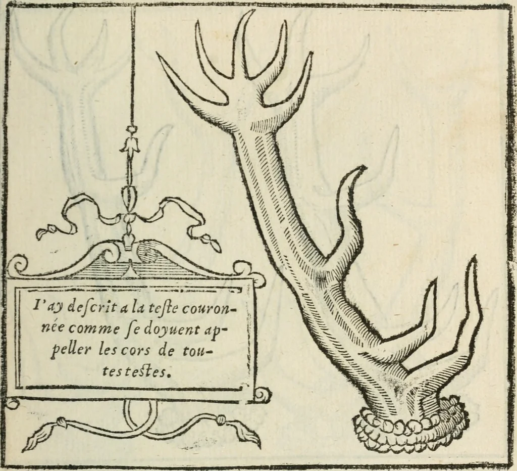 An illustration from La venerie de Jacques du Fouilloux, gentil-homme, seigneur dudit lieu, pays de Gastine, en Poitou; ... avec plusieurs receptes et remedes pour guerir les chiens de diverses maladies; plus, l'Adolescence de l'autheur, 1562, leaf 78