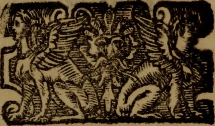 An illustration from La vera dichiaratione di tutte le metafore, similitudini, & enimmi de gl'antichi filosofi alchimisti, tanto caldei & arabi, come greci & latini, vsati da loro nella descrittione, & compositione dell' oro potabile, elissire della vita, quinta essenza, & lapis filosofico : oue con vn breve discorso della generatione de i metalli, & quasi di tutte l'opere di natura, secondo i principij della filosofia, si mostra l'errore, & ignoranza (per non dir l'inganno) di tutti gl'alchimisti moderni, 1587, leaf 278
