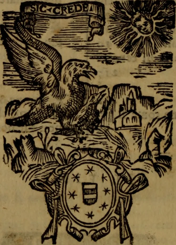 An illustration from La vera dichiaratione di tutte le metafore, similitudini, & enimmi de gl'antichi filosofi alchimisti, tanto caldei & arabi, come greci & latini, vsati da loro nella descrittione, & compositione dell' oro potabile, elissire della vita, quinta essenza, & lapis filosofico : oue con vn breve discorso della generatione de i metalli, & quasi di tutte l'opere di natura, secondo i principij della filosofia, si mostra l'errore, & ignoranza (per non dir l'inganno) di tutti gl'alchimisti moderni, 1587, leaf 279