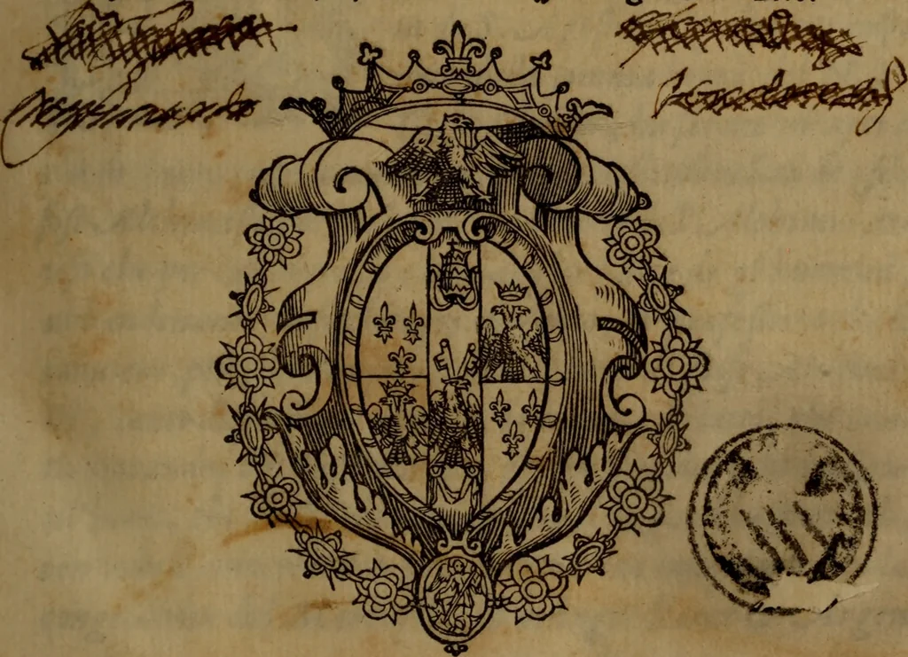An illustration from La vera dichiaratione di tutte le metafore, similitudini, & enimmi de gl'antichi filosofi alchimisti, tanto caldei & arabi, come greci & latini, vsati da loro nella descrittione, & compositione dell' oro potabile, elissire della vita, quinta essenza, & lapis filosofico : oue con vn breve discorso della generatione de i metalli, & quasi di tutte l'opere di natura, secondo i principij della filosofia, si mostra l'errore, & ignoranza (per non dir l'inganno) di tutti gl'alchimisti moderni, 1587, leaf 4