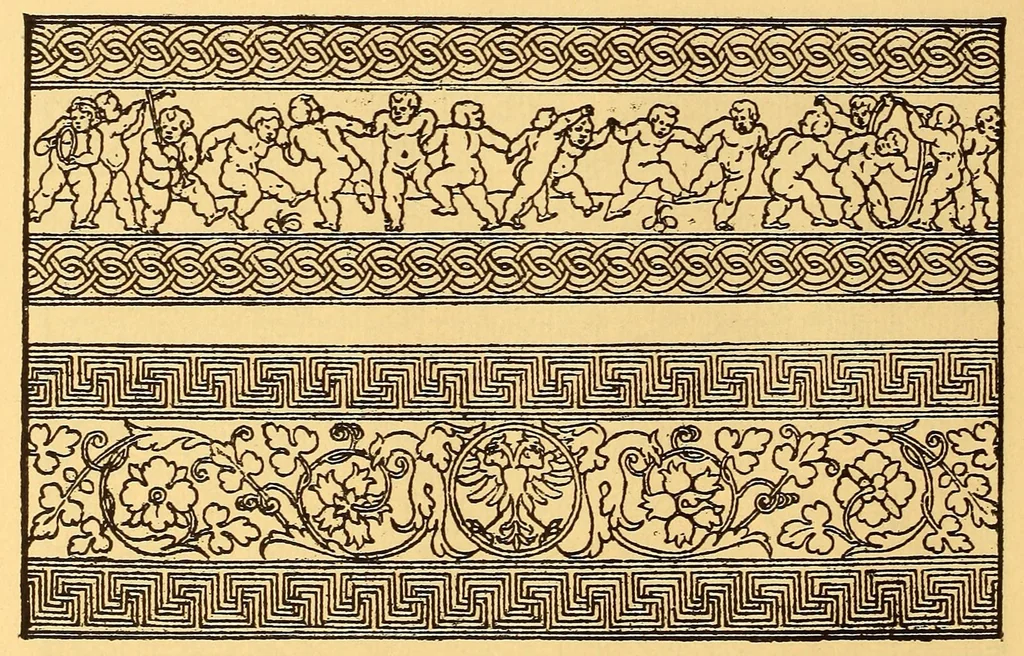 An illustration from La vera perfezione del disegno per punti e recami; riproduzione della edizione di Venezia del 1561 dall'esemplare della Biblioteca Corsiniana in Roma, 1909, leaf 58