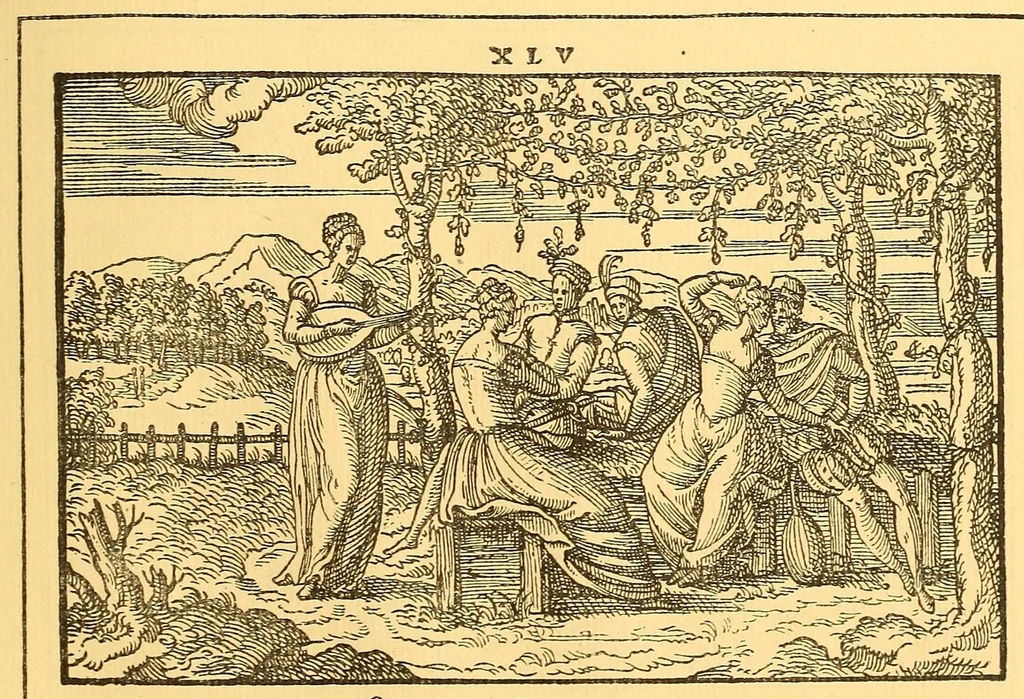 An illustration from La vera perfezione del disegno per punti e recami; riproduzione della edizione di Venezia del 1561 dall'esemplare della Biblioteca Corsiniana in Roma, 1909, leaf 61