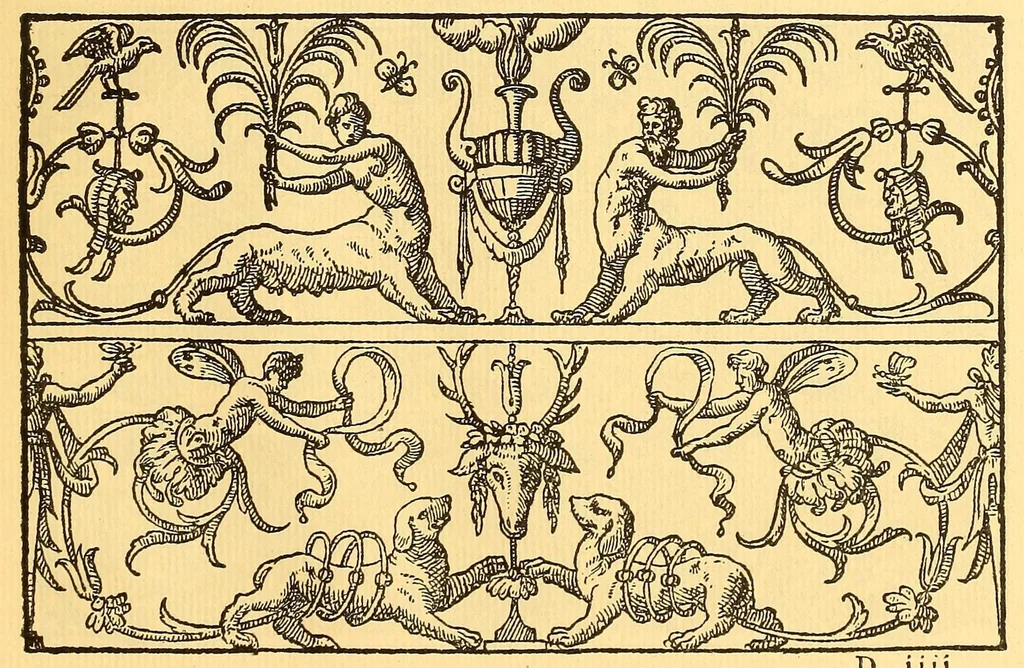 An illustration from La vera perfezione del disegno per punti e recami; riproduzione della edizione di Venezia del 1561 dall'esemplare della Biblioteca Corsiniana in Roma, 1909, leaf 73