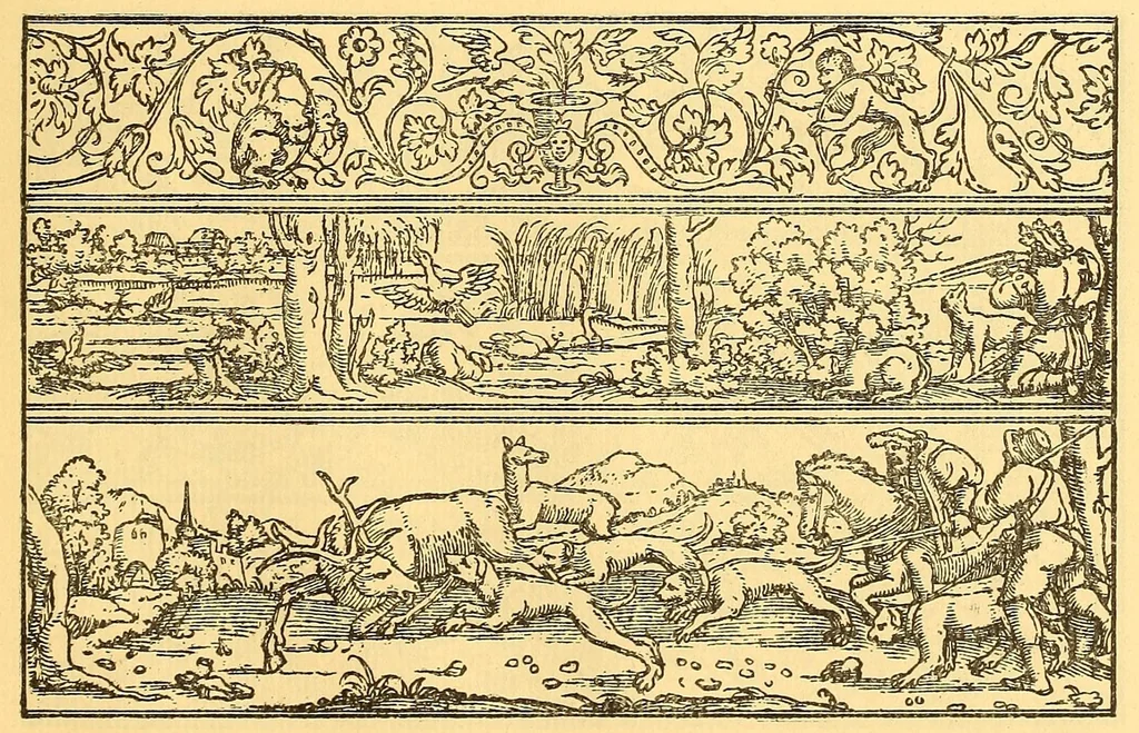An illustration from La vera perfezione del disegno per punti e recami; riproduzione della edizione di Venezia del 1561 dall'esemplare della Biblioteca Corsiniana in Roma, 1909, leaf 75