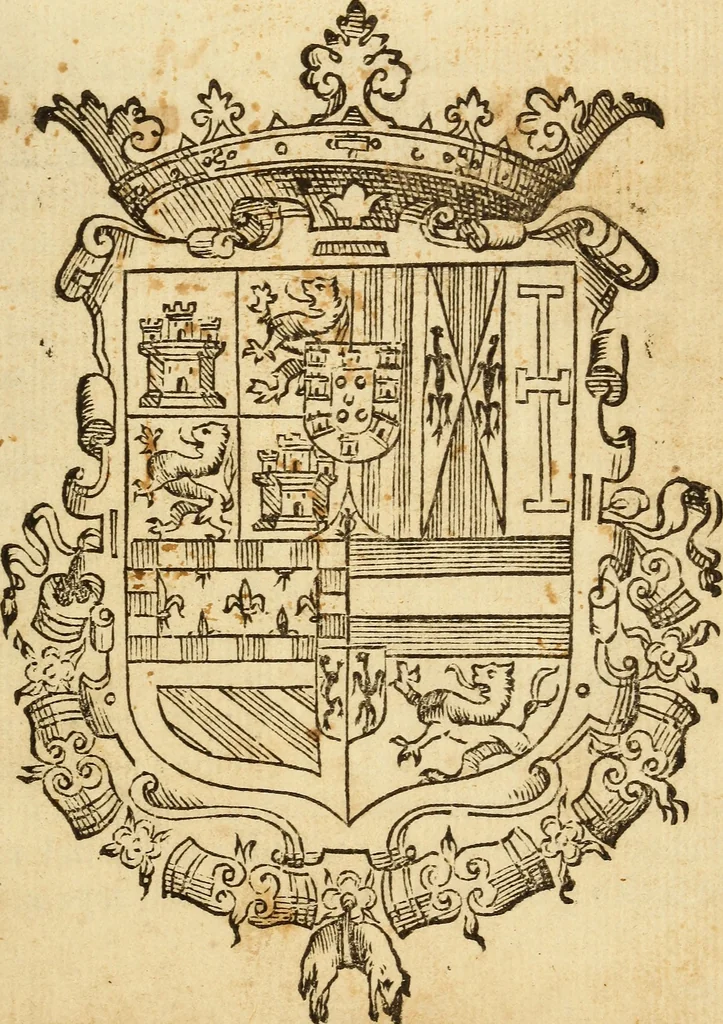 An illustration from La verdadera hystoria del rey Don Rodrigo : en la qual se trata la causa principal dela perdida de España y la co[n]quista que della hizo Miramamolin Almáçor Rey que fue del Africa, y de las Arabias : Co[n]puesta por el sabio Alcayde Abulcacim Tarif Abentariq, de nacion Arbe, y natural de la Arabia Petrea, 1592, leaf 6