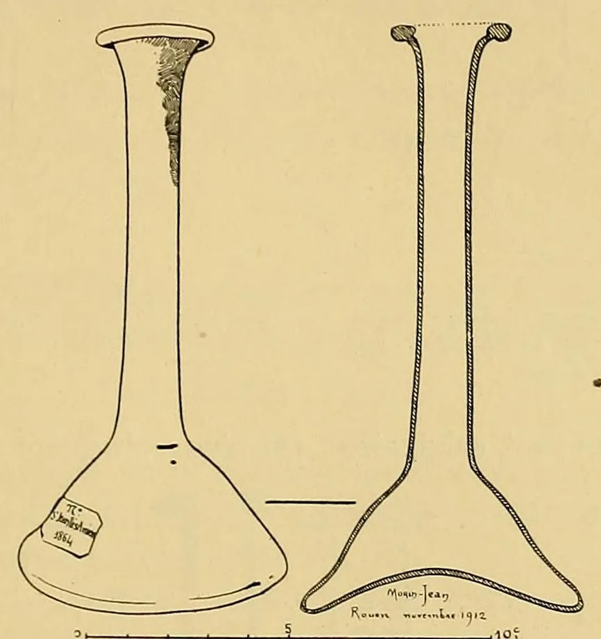 An illustration from La verrerie en Gaule sous l'Empire romain; essai de morphologie et de chronologie, 1913, leaf 103