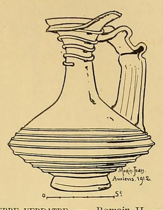 An illustration from La verrerie en Gaule sous l'Empire romain; essai de morphologie et de chronologie, 1913, leaf 141