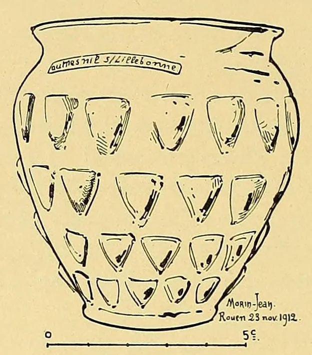An illustration from La verrerie en Gaule sous l'Empire romain; essai de morphologie et de chronologie, 1913, leaf 224