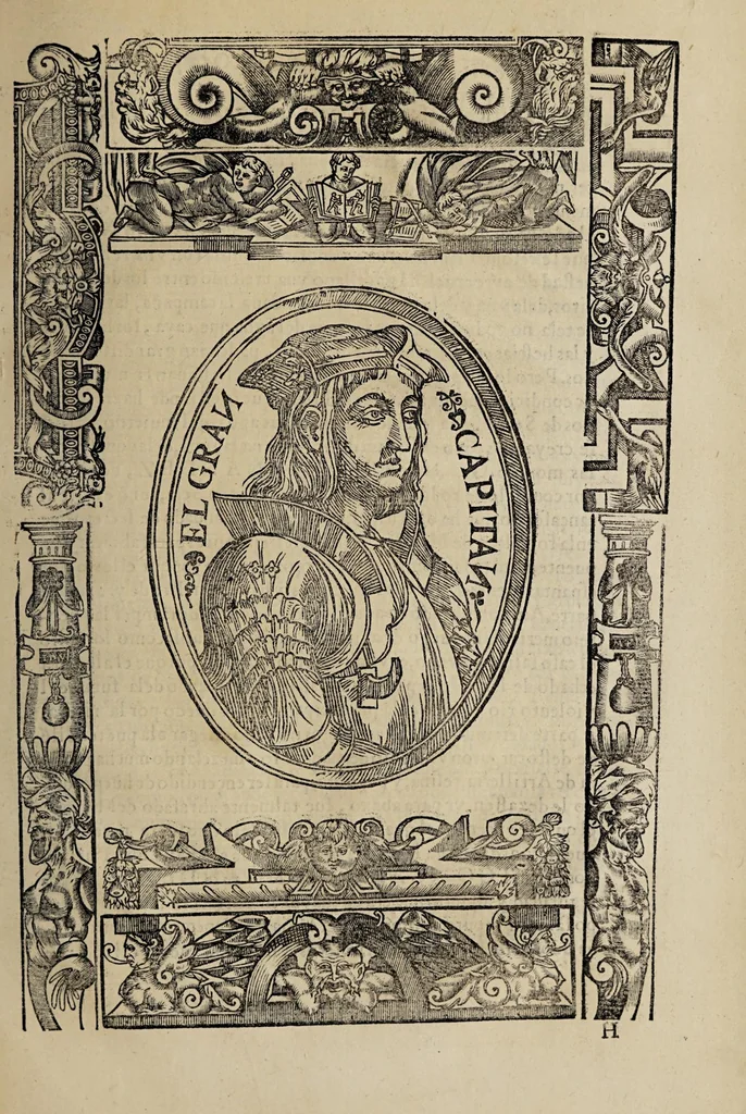 An illustration from La vida y chronica de Goncalo Hernandez de Cordoba llamado por sobrenombre el gran capitan, 1553, leaf 123