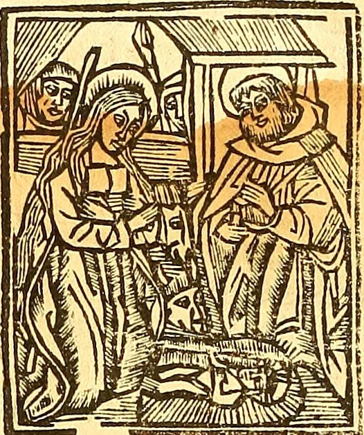 An illustration from La vida y excelencias & miraglos dla sacratissima virgen Maria nuestra señora, 1525, leaf 11