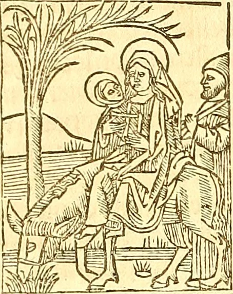 An illustration from La vida y excelencias & miraglos dla sacratissima virgen Maria nuestra señora, 1525, leaf 19