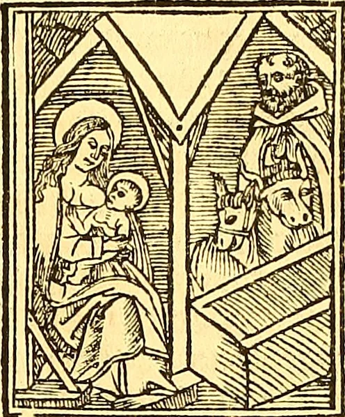 An illustration from La vida y excelencias & miraglos dla sacratissima virgen Maria nuestra señora, 1525, leaf 30