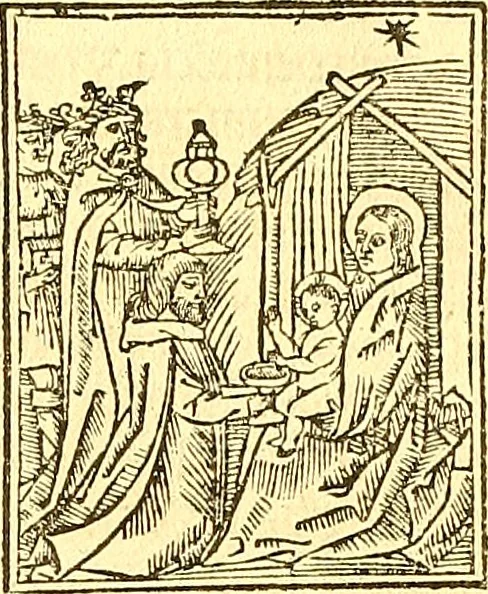 An illustration from La vida y excelencias & miraglos dla sacratissima virgen Maria nuestra señora, 1525, leaf 36
