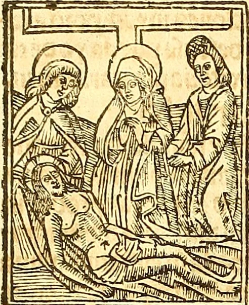 An illustration from La vida y excelencias & miraglos dla sacratissima virgen Maria nuestra señora, 1525, leaf 73